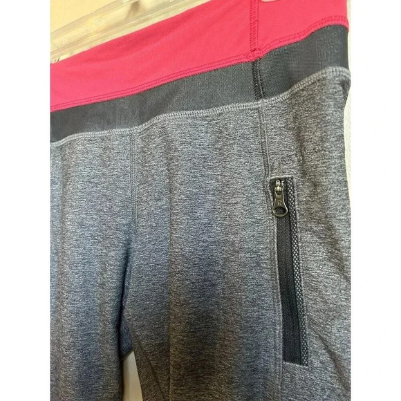 Lululemon Inspire Tight II Deep Coal Grey And Pink Mesh Size 4 Leggings, Pockets - Picture 6 of 9
